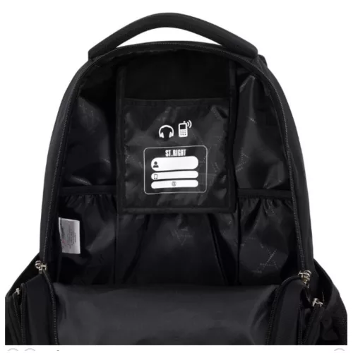 3-compartment school backpack 18 inch black Vintage black