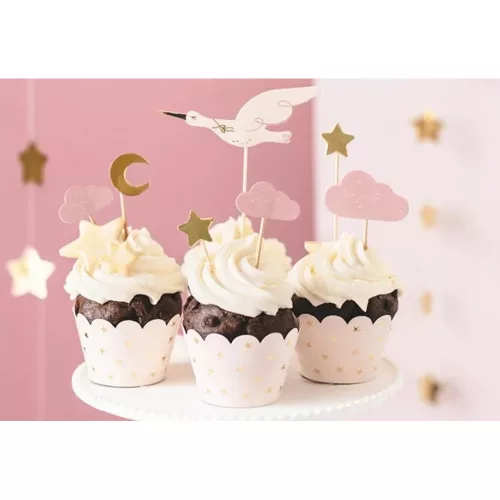 Decoration for muffin tins - Stork 11cm-12cm 7 pcs
