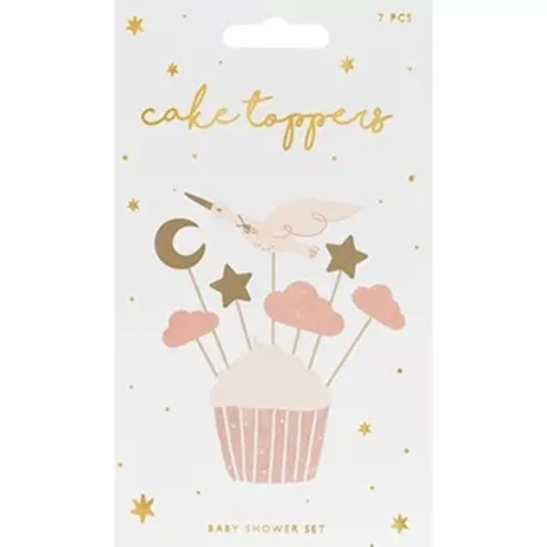 Decoration for muffin tins - Stork 11cm-12cm 7 pcs