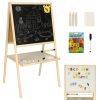 Fa oktatótábla 37x48x90 krétatáblával, fehér táblával és kiegészítőkkel